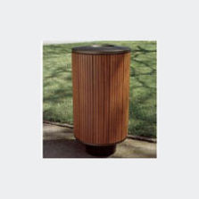 Corbeilles avec habillage en bois exotique rainuré | Les classiques