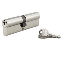 Cylindre à clé crantée 50 x 50 mm nickelé 3 clés