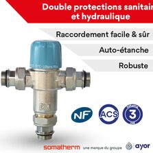 Flexible sanitaire raccordement 2 écrous tournants droits Femelle 3/4 - 50  cm - Adduction - ProNorm - Ayor