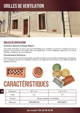 Grilles d'aération en terre cuite | Terres Cuites d'Occitanie