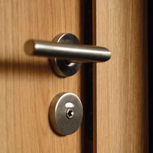 Porte sous tenture pour façade sanitaire menuisée AFFLEURIA