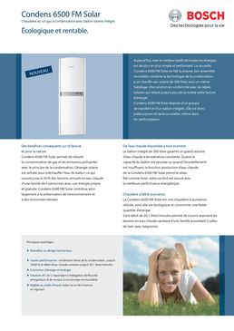 Chaudière gaz haut rendement à ballon solaire intégré | Condens 6500 FM Solar