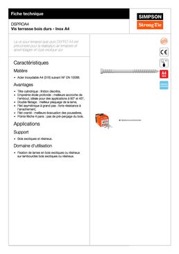 Vis terrasse bois durs Inox A4 | DSPRO A4