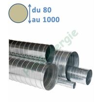BS - Barre Standard Galva Ventilation et conduit d´air - Tube acier galvanisé spiralé rigide casse A1 longueur 3 mètres Øint. 80 mm à 1 mètres | SITE000201