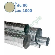 BS - Barre Standard Galva Ventilation et conduit d´air - Tube acier galvanisé spiralé rigide casse A1 longueur 3 mètres Øint. 80 mm à 1 mètres | SITE000201