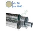 BS - Barre Standard Galva Ventilation et conduit d´air - Tube acier galvanisé spiralé rigide casse A1 longueur 3 mètres Øint. 80 mm à 1 mètres | SITE000201