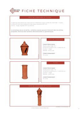 Têtes de cheminées et tuyaux en terre cuite 