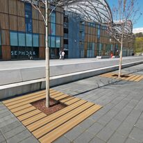 Grille d’arbre | Grille Bios en bois et acier pour aménagements urbains extérieurs