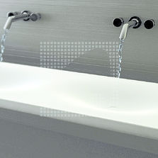 Lavabo de profondeur réduite en matériau de synthèse | Cocoon Min Double