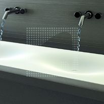 Lavabo de profondeur réduite en matériau de synthèse | Cocoon Min Double