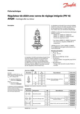 Régulateur de débit à vanne de réglage intégrée | AV-QM