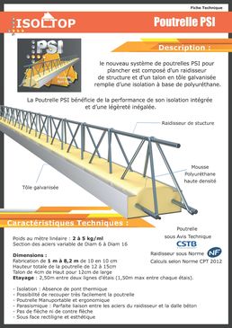 Poutrelle légère et isolante avec étais | PSI 