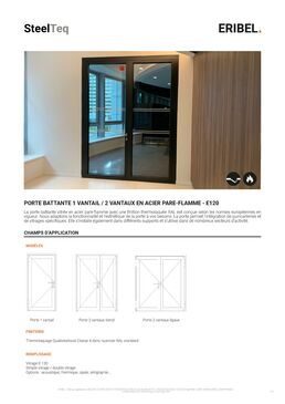 Porte Battante 1 Vantail / 2 Vantaux en Acier Pare-flamme – E120 | SteelTeq 
