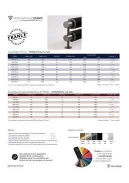 Radiateur design à ailettes double tube | VD4609 acier haute puissance