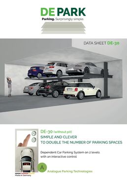 Système de parking dépendant avec une plateforme horizontal | Parklift DE-30