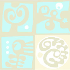 Carreaux de ciment à thème pictural | Les inséparables