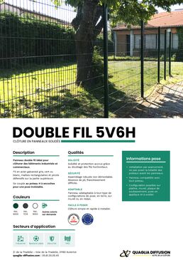 Clôture en panneaux rigide | Double Fil 5V6H