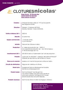 Catalogue Fiche Identité Clôture Nicolas