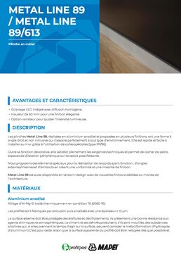Plinthe aluminium LED | Prolight Metal Line 89 avec éclairage intégré
