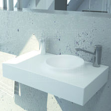 Plan vasque en matériau de synthèse au relief volcanique | Volkeo 80