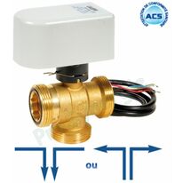 Vanne de zone à sphère 3 voies (230V - 3 points - fin de course + contact aux.) | SITE000872