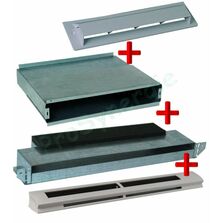 Ensemble Entrée d´air murale hygroréglable EHL + Manchon de Traversée Rectangulaire Standard MTR + Auvent extérieur | ALDPRO0025