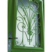 Porte d'entrée en bois haute performance avec partie vitrée | Valençay