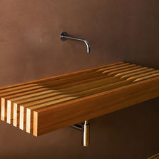 Lavabo en acier inox poli de 1200 mm de longueur | Lavabo One Collection Rapsel