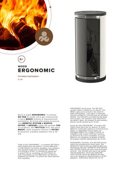 Poêle à bois avec technologie Wood 8 kW | ERGONOMIC 