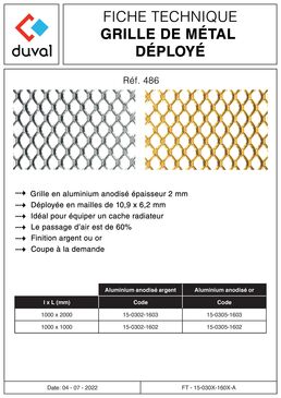 Tôles décoratives en aluminium ou acier inox | 12-0305-8802