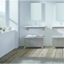 Plan vasque minéral sur pied ou console murale en chêne massif | Baltic