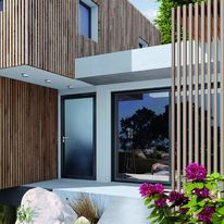 Porte d'entrée à cadre aluminium vitré toute hauteur | Tempo V Grands Vitrages