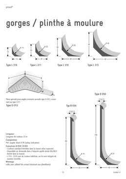 Transition fluide du sol au mur : Profils à gorge - socles à moulures creuses