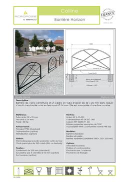 Barrière de voirie | Barrière Horizon en acier thermolaqué