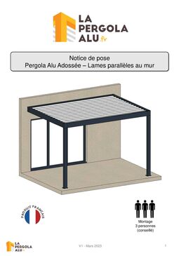 Pergola bioclimatique motorisée adossée aluminium 4x4 | ABS SAS CLAUSTRALU