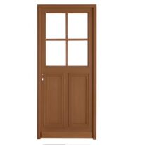 Porte d'entrée Chambon 4 carreaux Bois exotique | LAPEYRE SERVICES