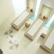 Carrelage aspect enduit ciré | Voyage mur