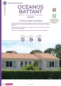 Volet battant en aluminium à cadre | Océanos Battant