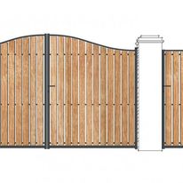 Portail chapeau de gendarme en métal et bois | Guadeloupe