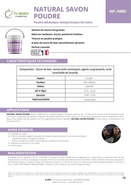Poudre cellulosique nettoyante pour les mains | NATURAL SAVON POUDRE