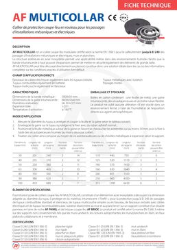 Collier coupe-feu pour passages de réseaux techniques | AF Multicollar