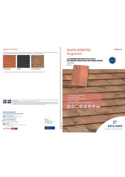 Tuile terre cuite plate grand format | STRETTO Huguenot