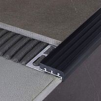 Profilé pour escaliers | CERFIX PROSTEP SP en aluminium avec insert PVC antidérapant