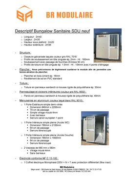 Bungalow Sanitaire SDU