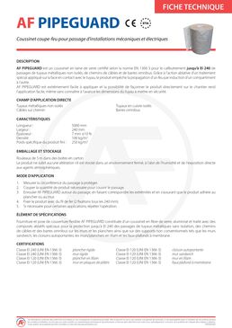 Coussinet coupe-feu pour passage d’installations mécaniques et électriques | AF Pipeguard