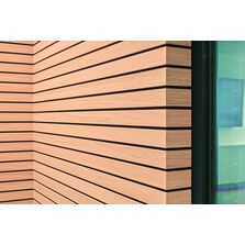 Lames acoustiques en gypse avec placage bois assemblées à claire-voie | Wood DesignLine