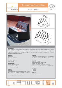 Banc urbain | Banc Graph en acier avec décor personnalisable