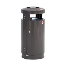 Poubelle cylindrique en acier galvanisé avec système antivandalisme | AUSTRALIA SLIDE