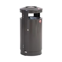 Poubelle cylindrique en acier galvanisé avec système antivandalisme | AUSTRALIA SLIDE