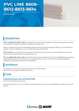 Plinthes en PVC expansé | PVC LINE 8613 décoratives antichocs pour finitions intérieures